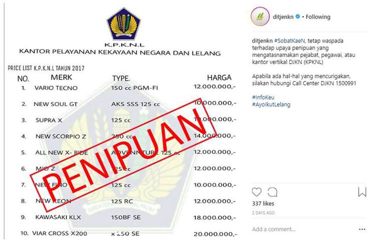 Waspada Penipuan Lelang, Ini Imbauan Ditjen Kekayaan Negara
