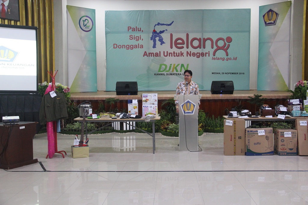 Lelang Amal Sukarela Donasi Untuk Bencana Tsunami PALU, SIGGI dan DONGGALA Dalam Rangka HUT DJKN Ke 12 Tahun 2018 Pada Kanwil DJKN Sumut.