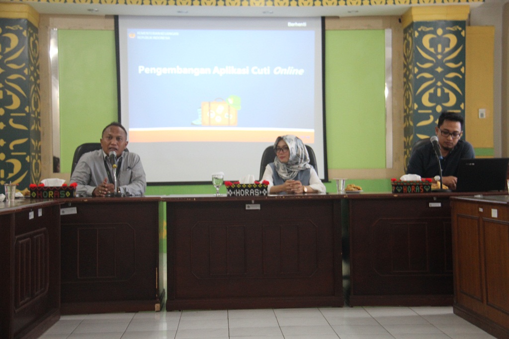 Pengembangan Aplikasi Online terkait Cuti, Kepegawaian Pusat DJKN Lakukan Sosialisasi ke Unit Vertikal.