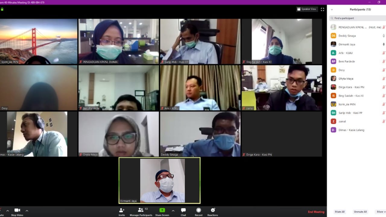 Terapkan WFH, KPKNL Dumai laksanakan Rapat Dialog Kinerja Organisasi Secara Online