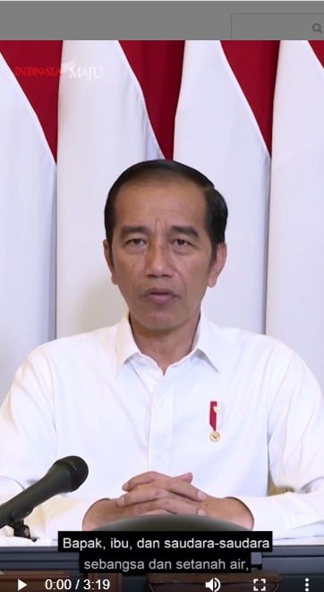 Pesan Presiden RI; Tetap Bersabar, Optimis, dan Disiplin di Rumah