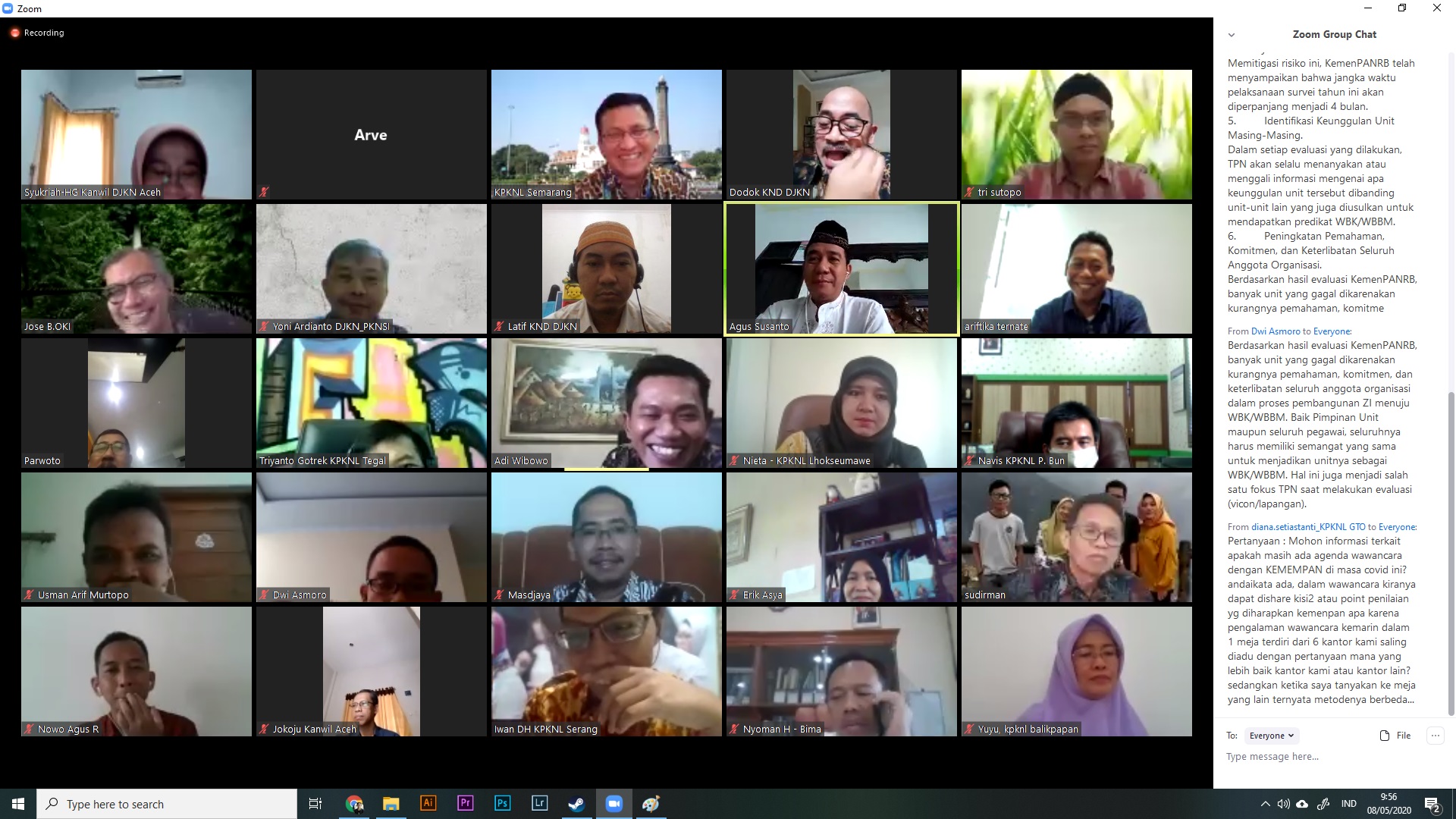 Zoom Meeting - Monitoring Pembangunan ZI WBK/WBBM 2020