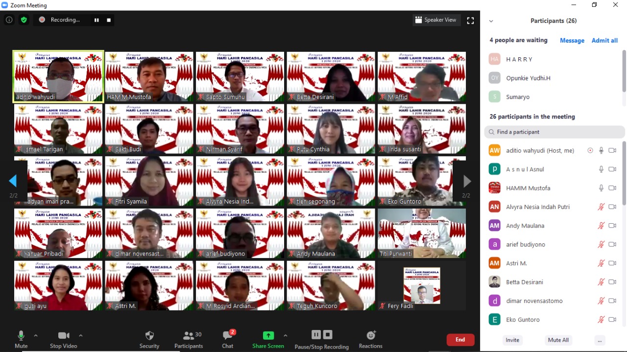 Peringatan Hari Lahirnya Pancasila Sebagai Titik Awal Bangkit Bersama
