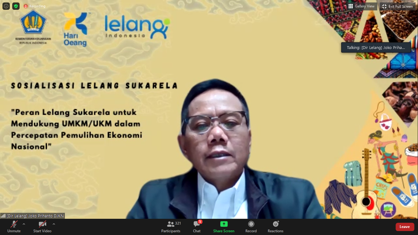 Dukung Usaha Kecil di Masa Pandemi, DJKN Sosialisasikan Lelang Sukarela ke Pelaku UMKM 