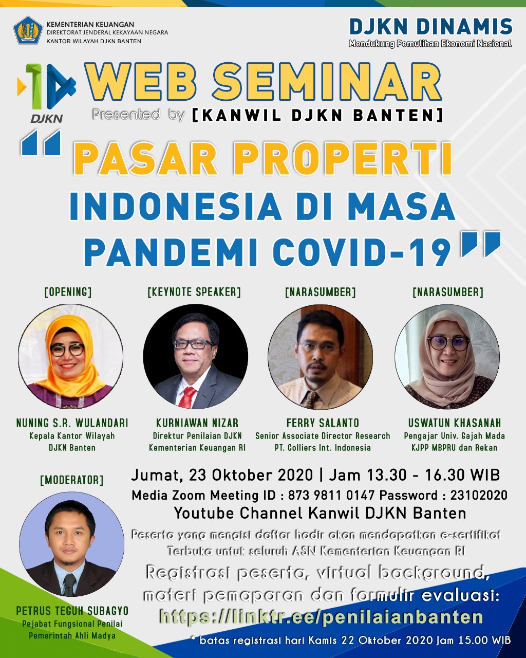 Respon Tantangan Penilaian di Masa PSBB, Kanwil DJKN Banten Adakan Webinar "Pasar Properti Indonesia Di Masa Pandemi Covid-19"