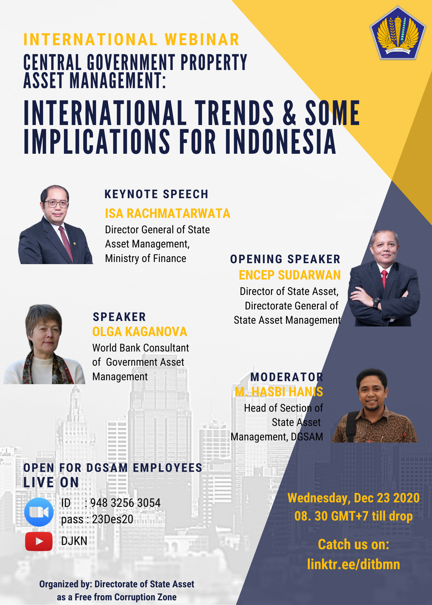 Selenggarakan Webinar Internasional "Property Asset Management&rdquo;, Wujud Komitmen DJKN Tingkatkan Pengelolaan Aset Negara