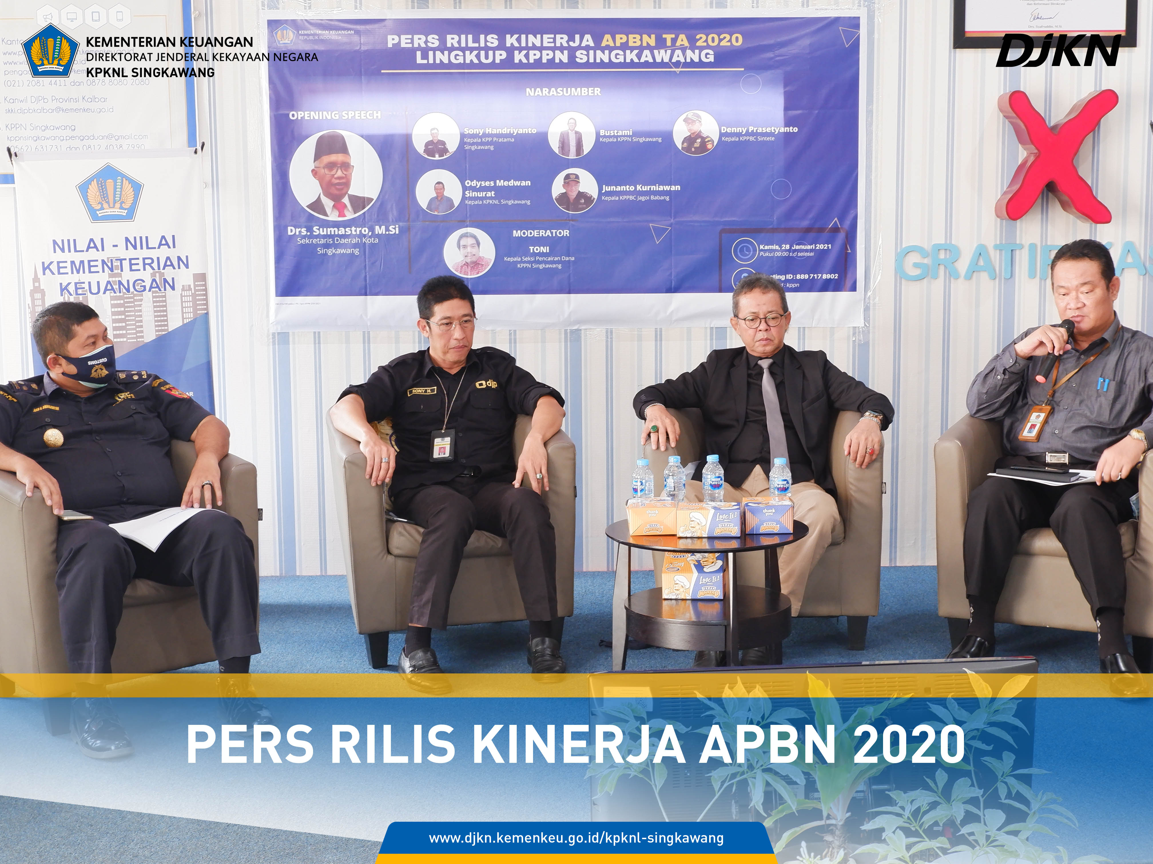 KPKNL Singkawang ikuti Press Conference Kinerja APBN Tahun Anggaran  2020 