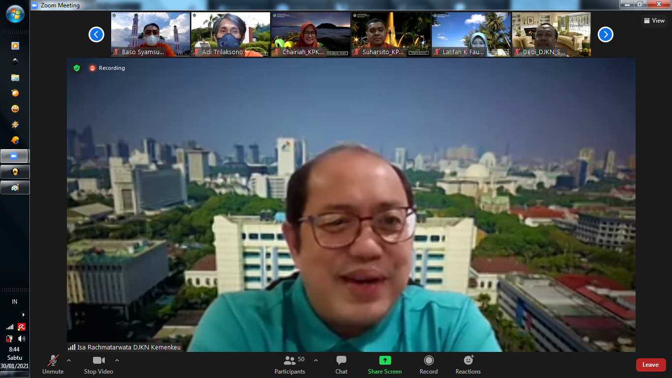  Bangkitkan Semangat Pegawai, Dirjen KN Kunjungi KPKNL Balikpapan via Virtual Visit