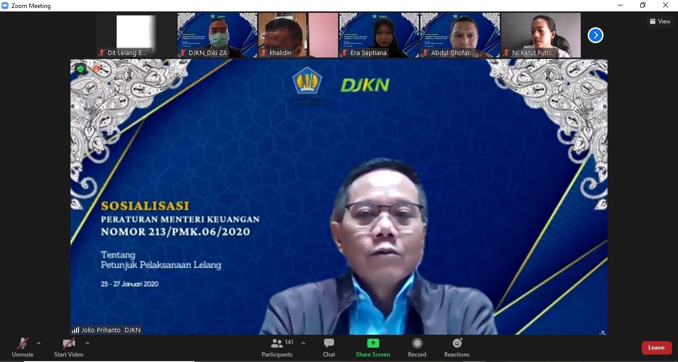 Sosialisasi Juklak Lelang Baru, Direktur Lelang Harapkan PMK 213/2020 Jadi Stimulus Keberhasilan Lelang Indonesia