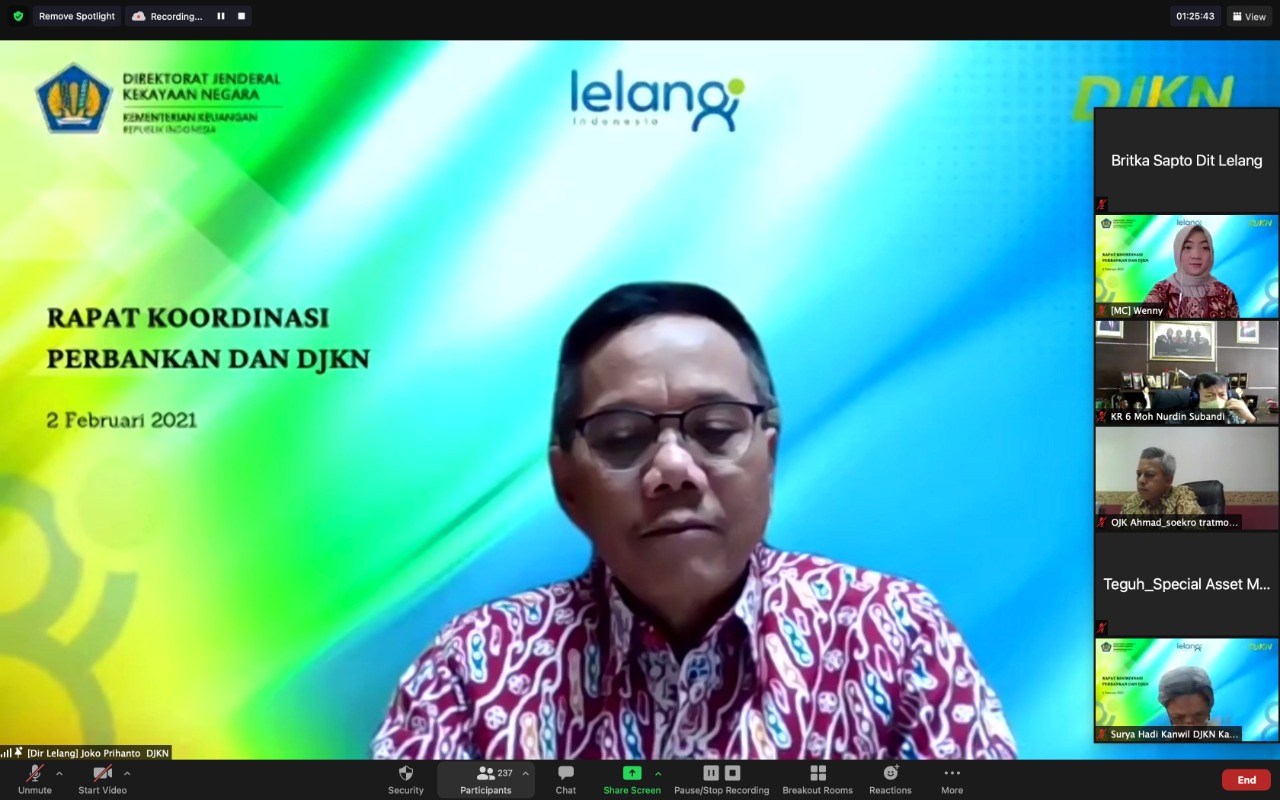 Optimalisasi Sinergi dengan Perbankan dan Instansi terkait Lelang, Strategi DJKN Raih Capaian Lelang 2021