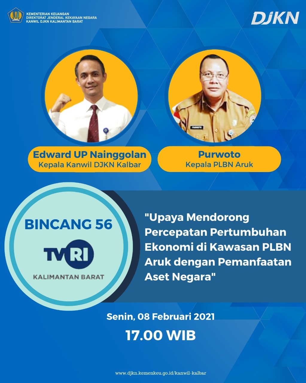Talkshow TVRI Dalam Rangka Mengoptimalkan PLBN Aruk Untuk Perekonomian dan Kesejahteraan Rakyat