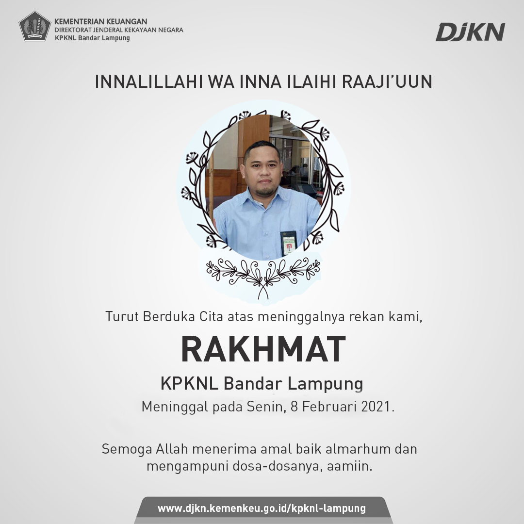 Kabar Duka dari KPKNL Bandar Lampung, DJKN Kehilangan Sosok yang Rendah Hati dan Amanah