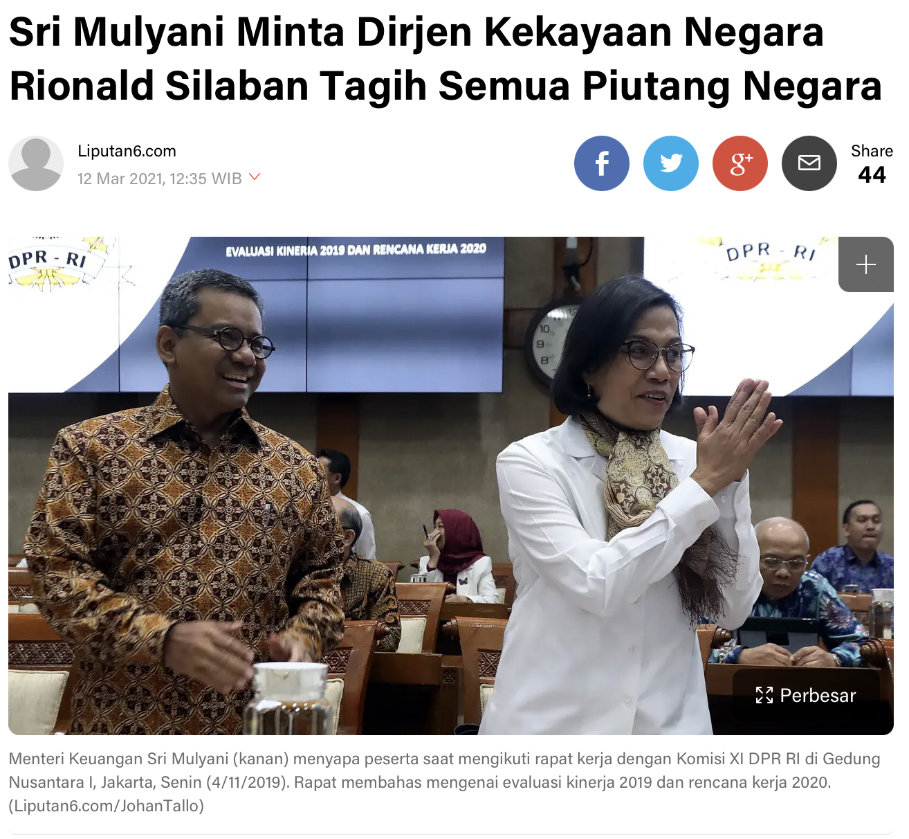 Sri Mulyani Minta Dirjen Kekayaan Negara Rionald Silaban Tagih Semua Piutang Negara