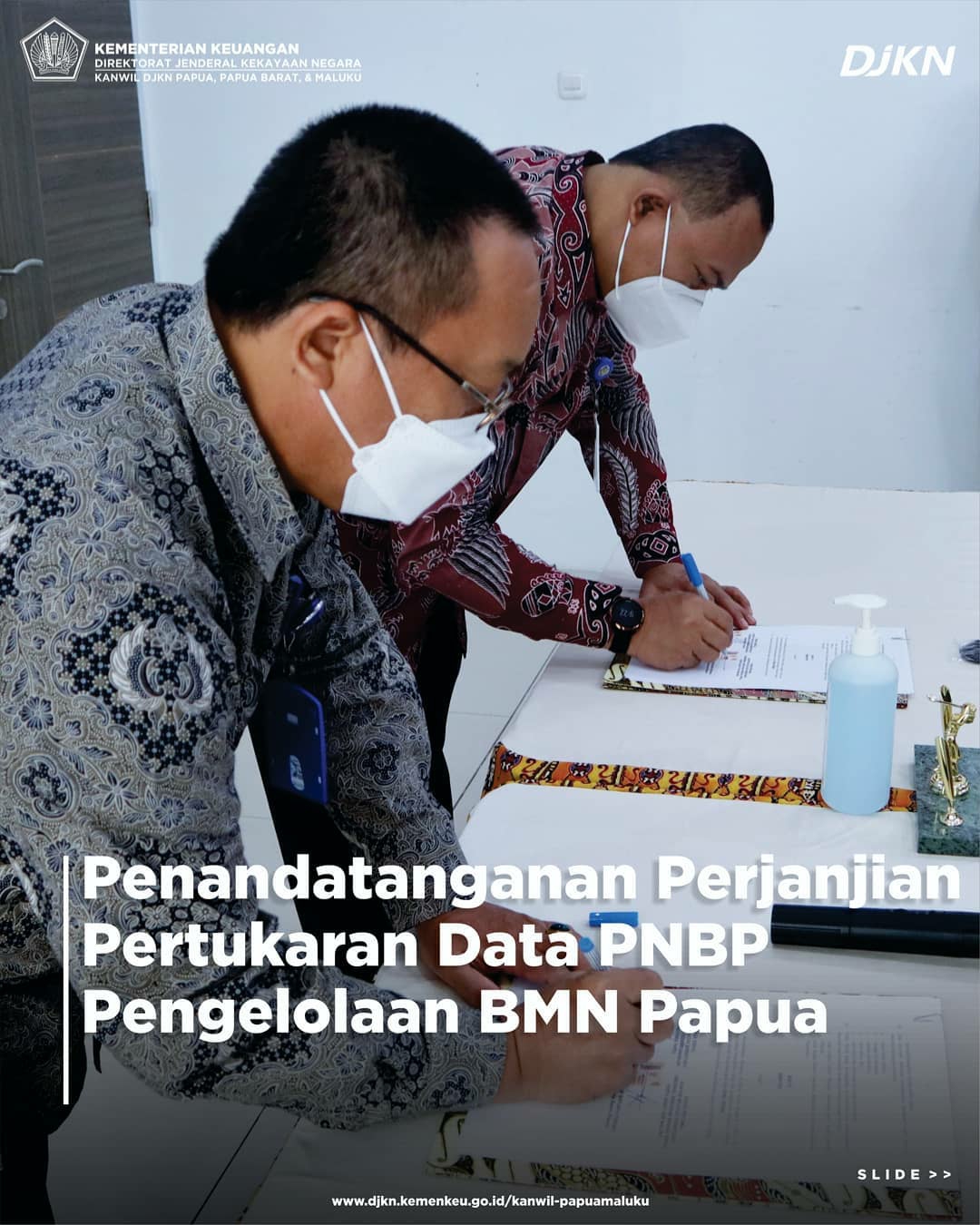 Penandatangan Perjanjian Pertukaran Data PNBP Pengelolaan BMN Provinsi Papua