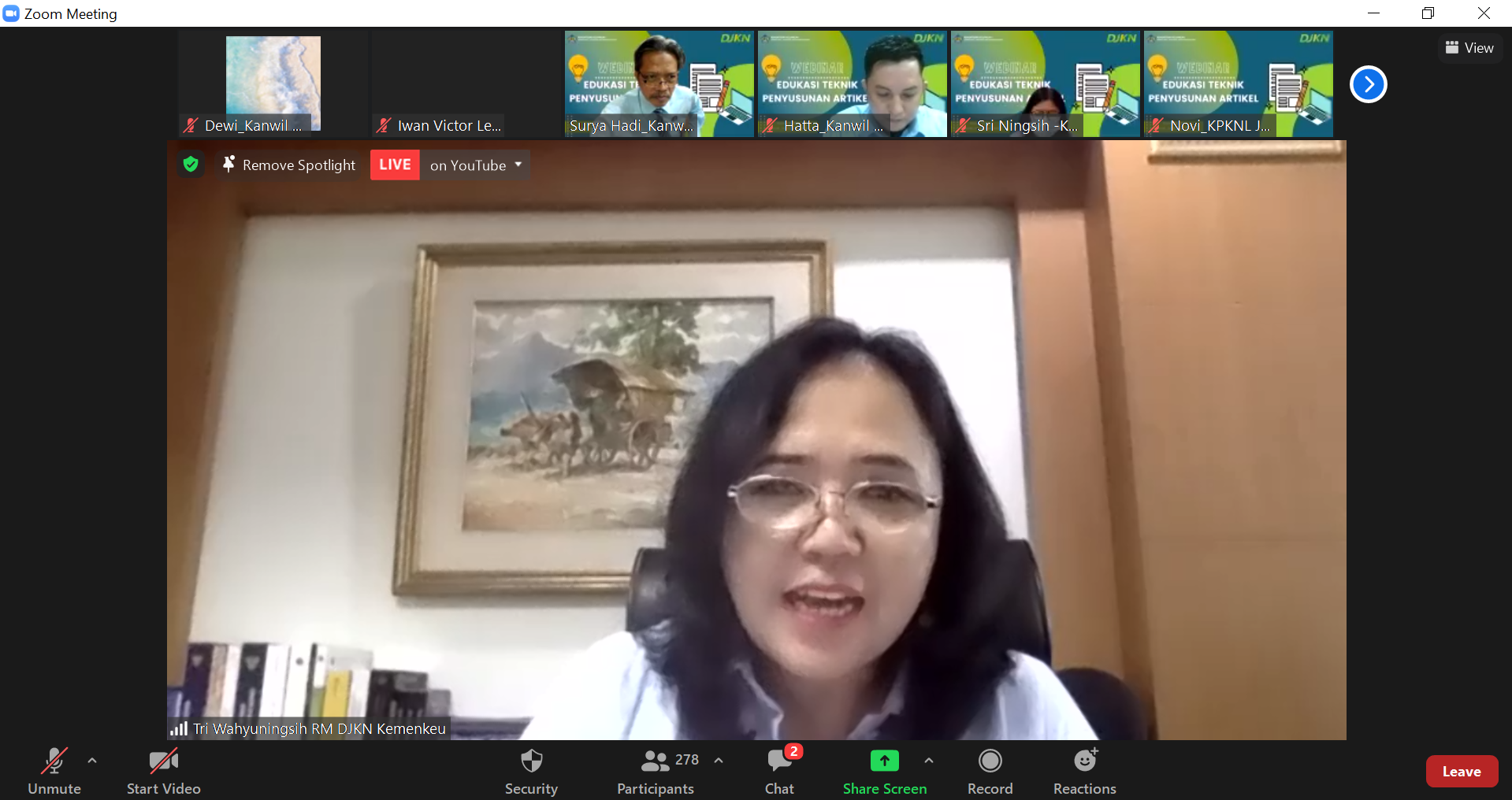 Tingkatkan Skill Menulis, Kanwil DJKN SJB Adakan Edukasi Penyusunan Artikel