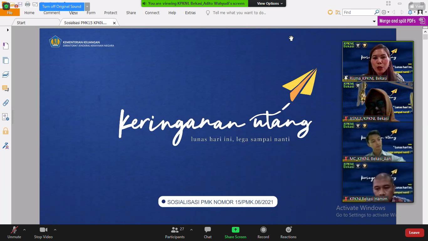  KPKNL Bekasi Ajak Penyerah Piutang Maksimalkan Program Keringanan Utang