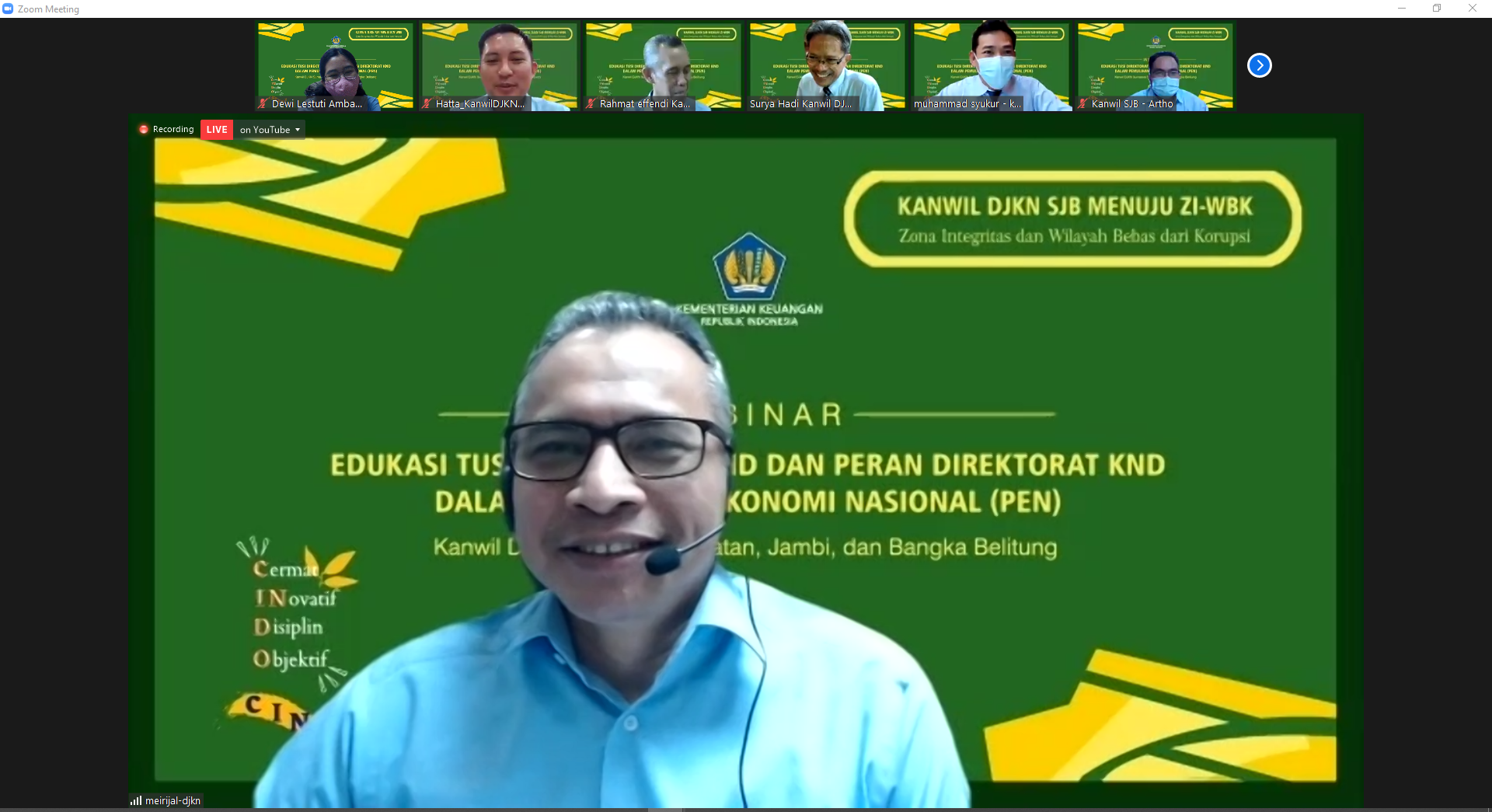 Dalami Pentingnya KND dalam PEN, Kanwil DJKN SJB Adakan Webinar Mengenal Tusi Direktorat KND