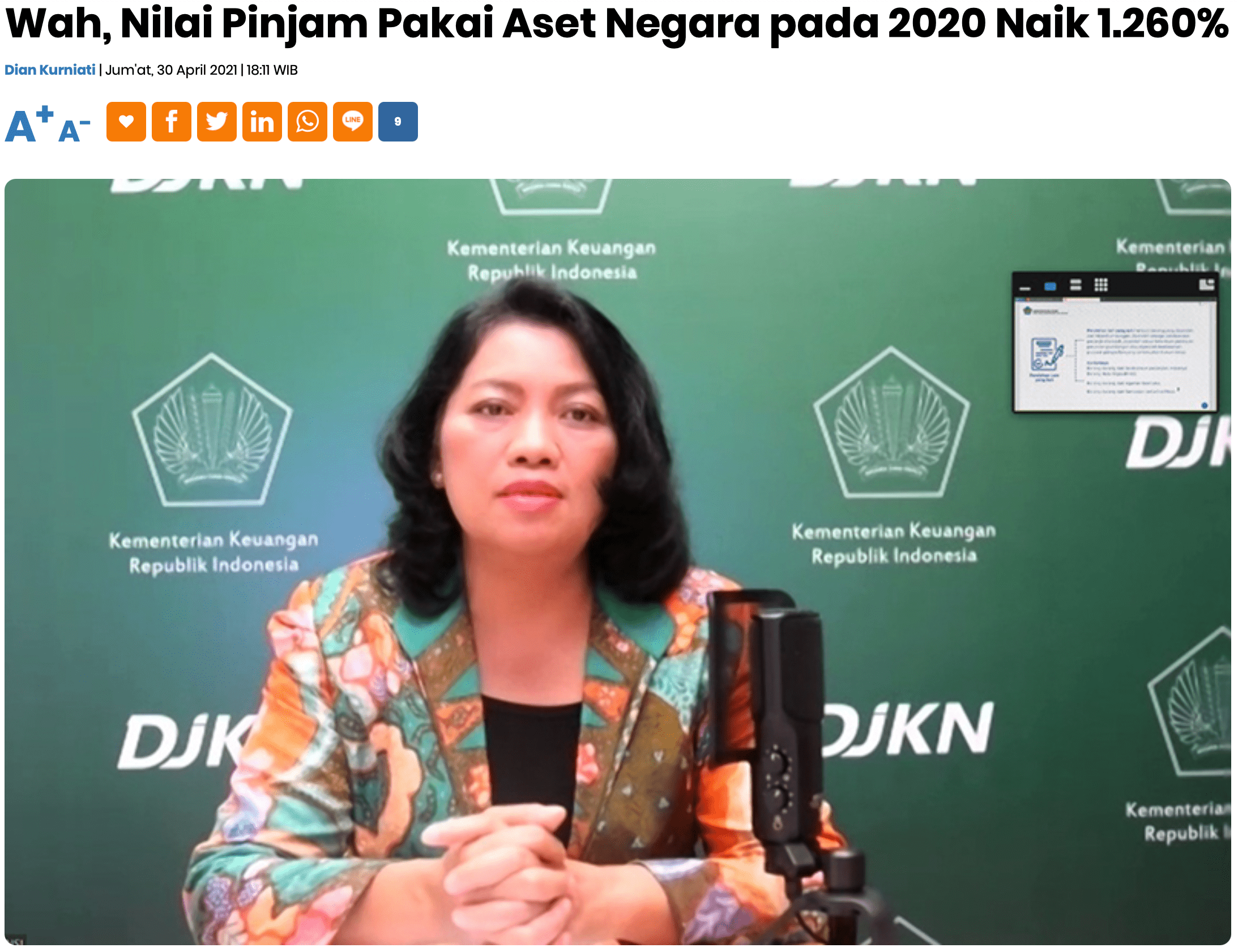 Wah, Nilai Pinjam Pakai Aset Negara pada 2020 Naik 1.260 Persen