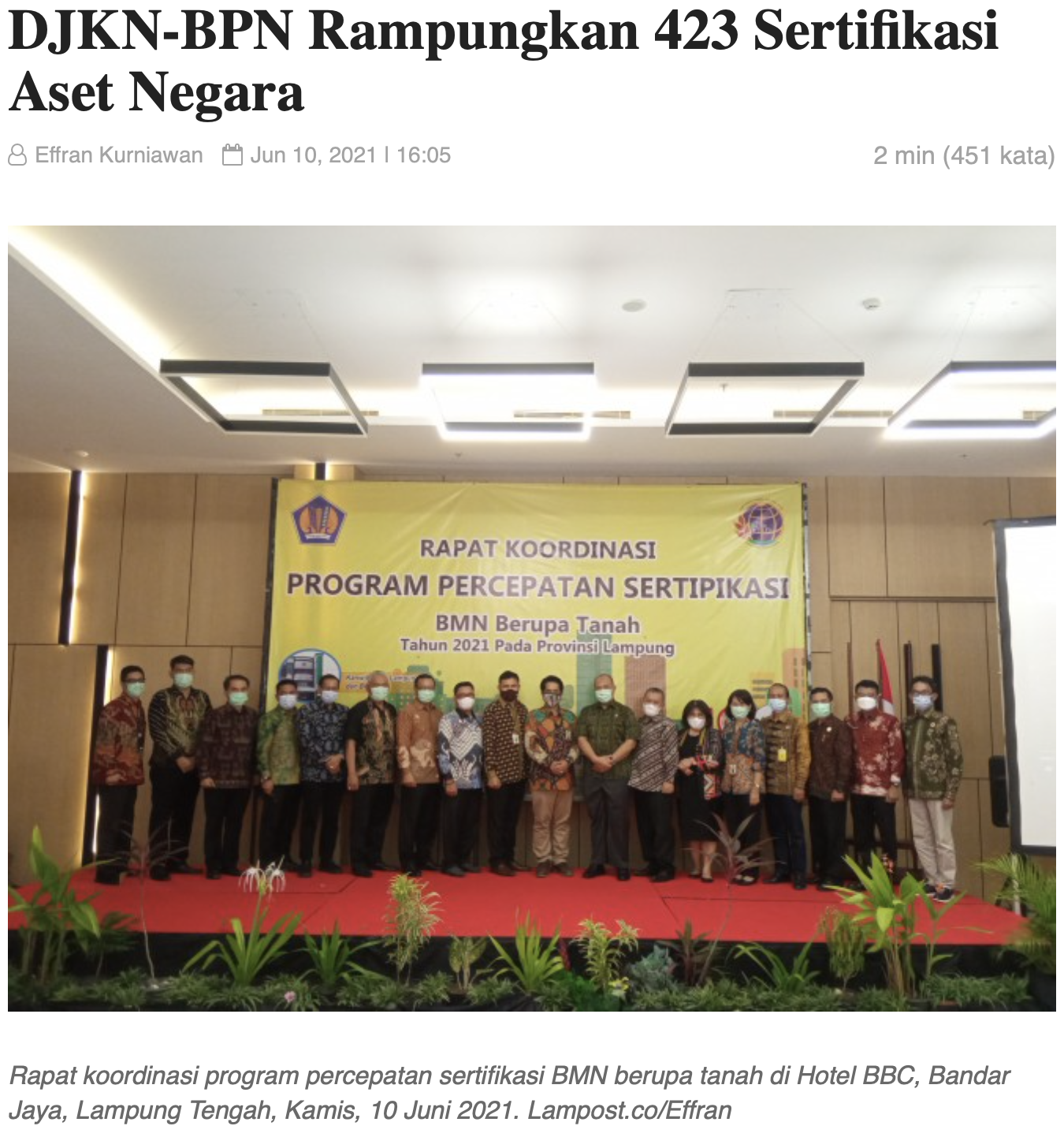 DJKN-BPN Rampungkan 423 Sertifikasi Aset Negara