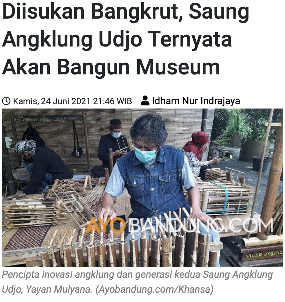 Diisukan Bangkrut, Saung Angklung Udjo Ternyata Akan Bangun Museum