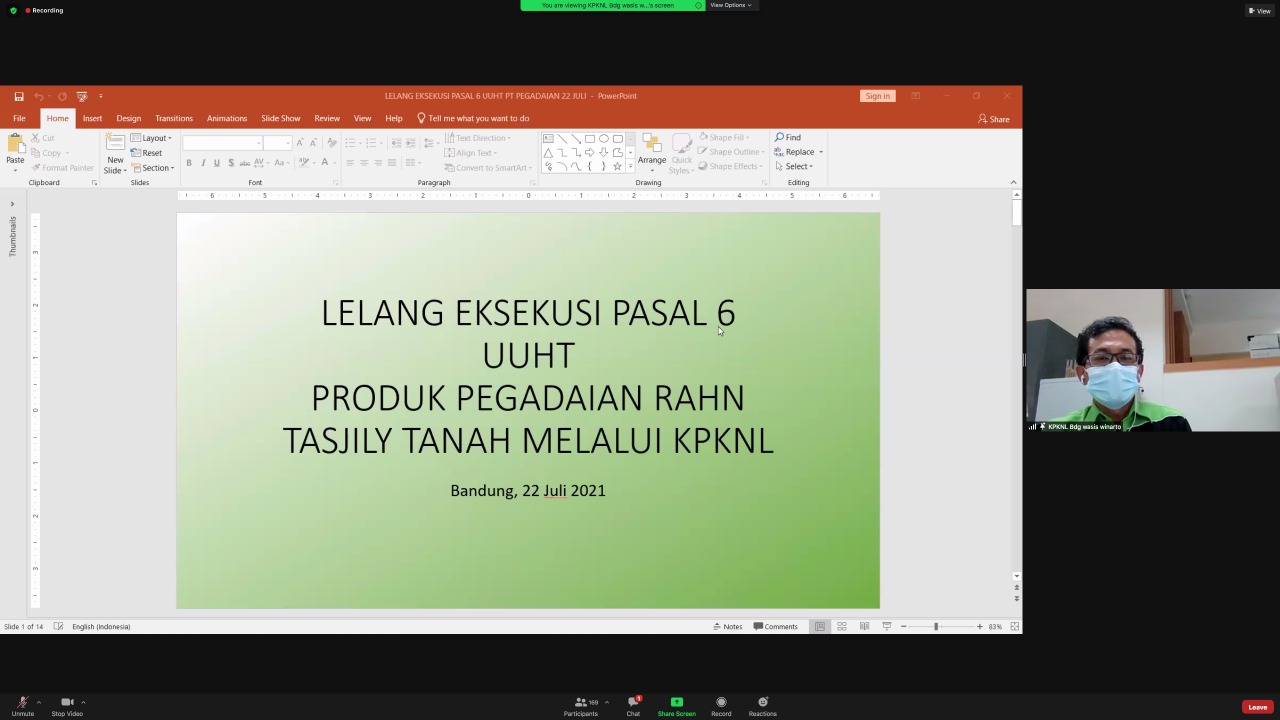 Sosialisasi Prosedur Lelang Produk Pegadaian Rahn Tasjily Tanah, Kolaborasi Kanwil DJKN Jawa Barat dengan PT Pegadaian WIlayah X Bandung