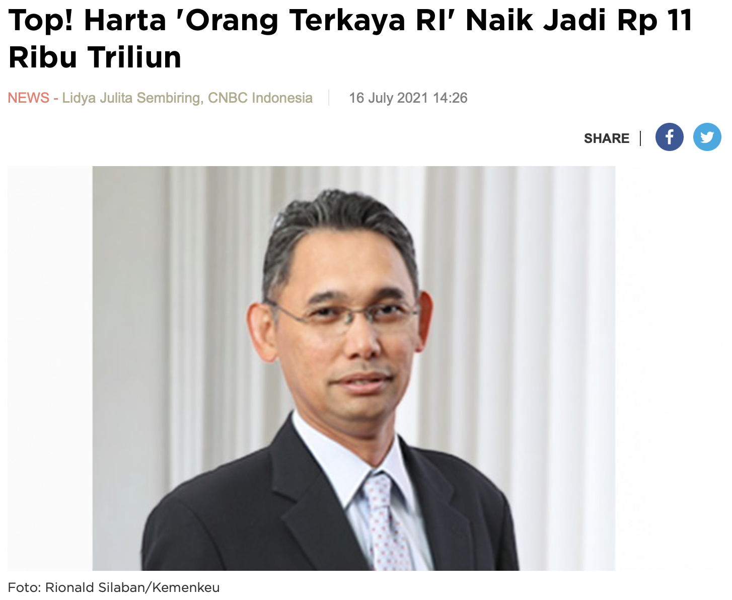 Top! Harta 'Orang Terkaya RI' Naik Jadi Rp 11 Ribu Triliun