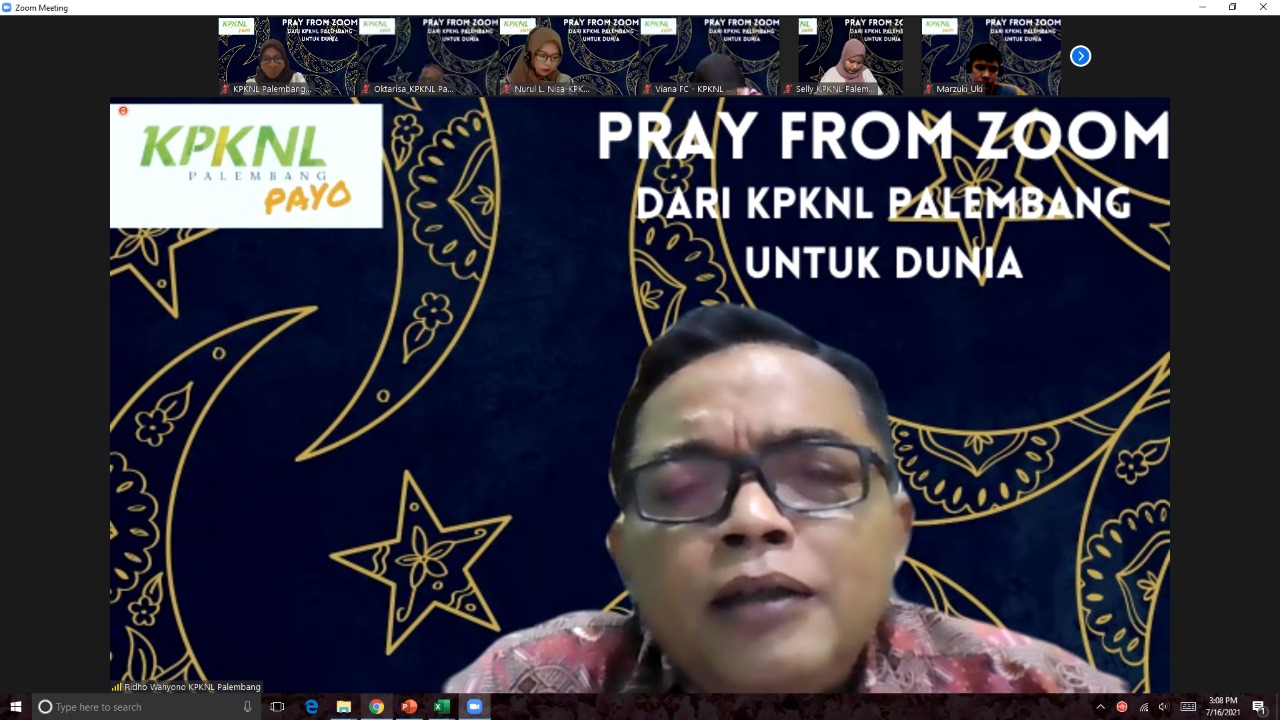 JUMPA (Jum’at Penuh Amanah) : Pray From Zoom, Dari KPKNL Palembang untuk Dunia dan Belajar Membuat Aplikasi Android Pemula
