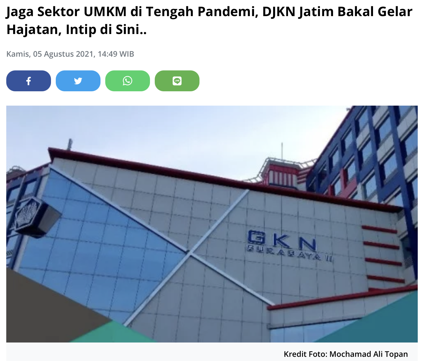 Jaga Sektor UMKM di Tengah Pandemi, DJKN Jatim Bakal Gelar Hajatan, Intip di Sini..