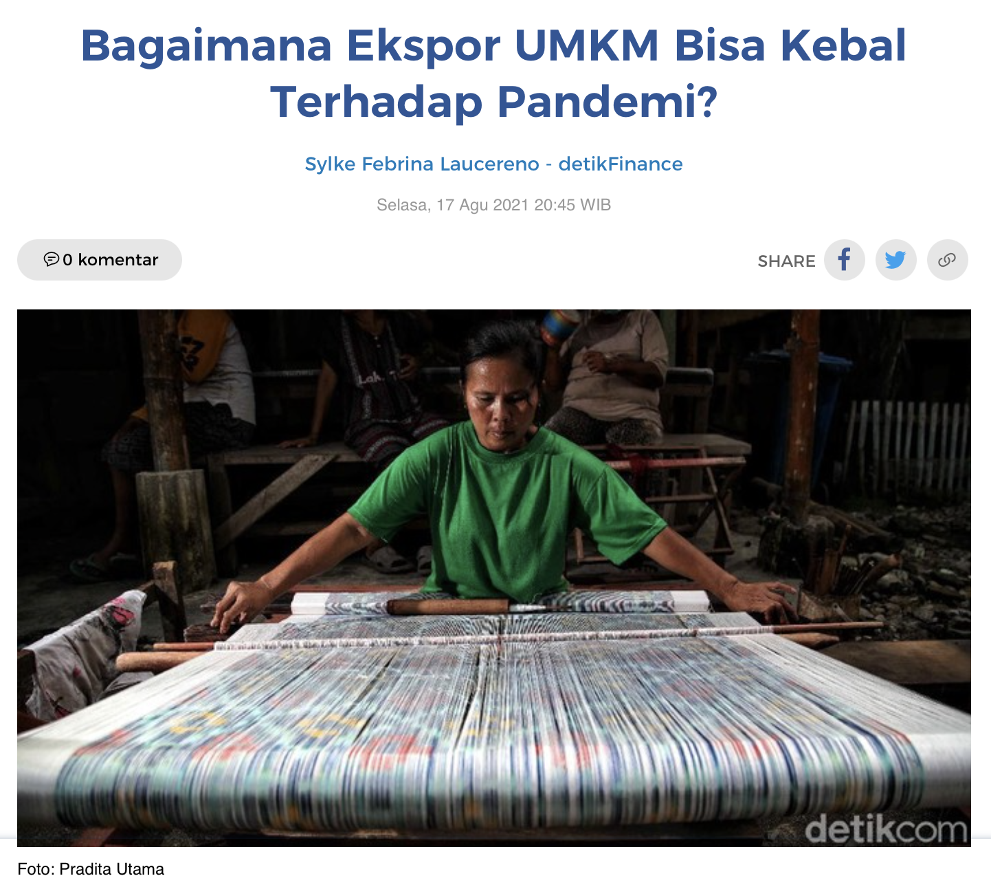 Bagaimana Ekspor UMKM Bisa Kebal Terhadap Pandemi?