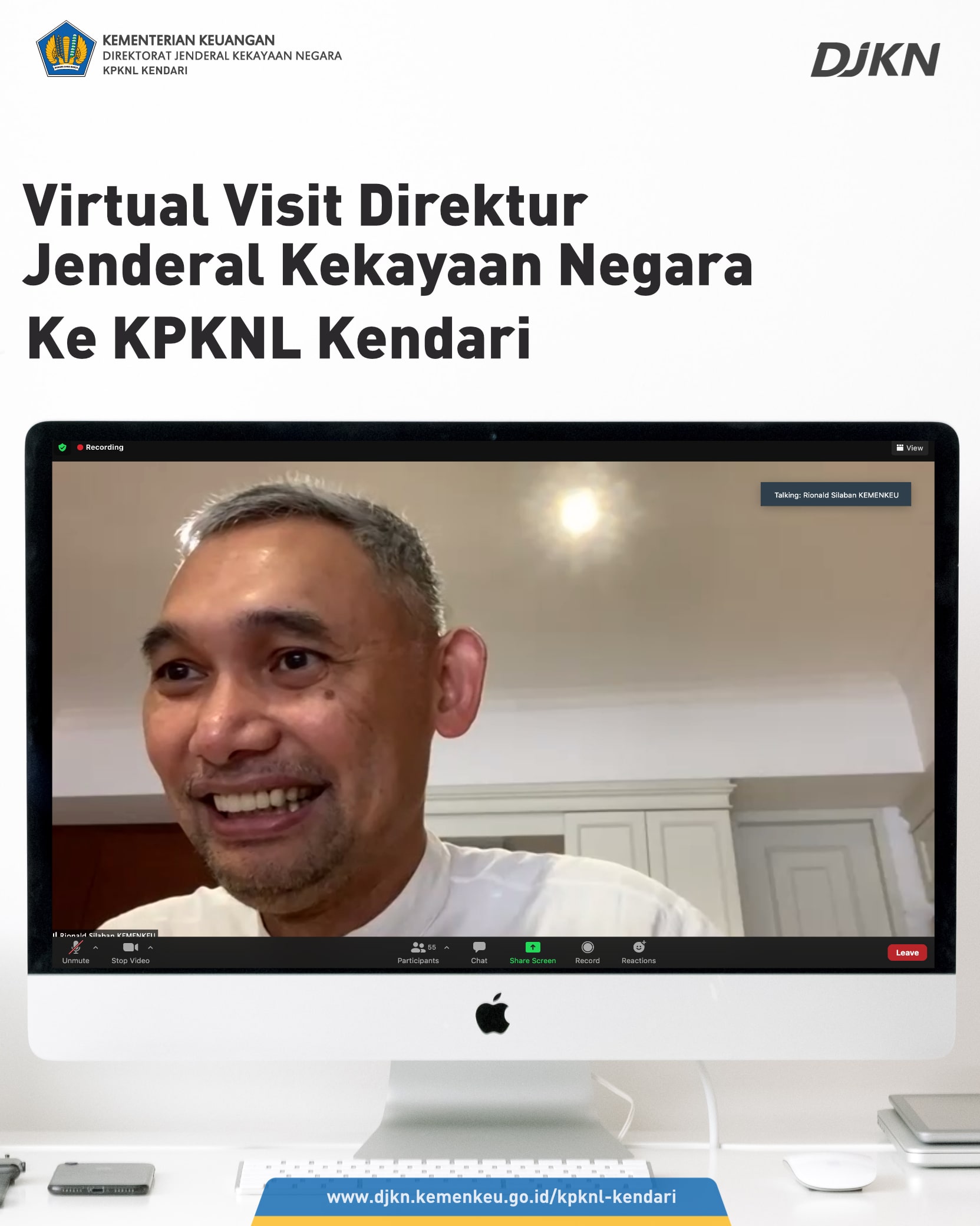 Melalui Virtual Visit, Dirjen KN Ingin Ketahui Situasi dan Kondisi KPKNL Kendari