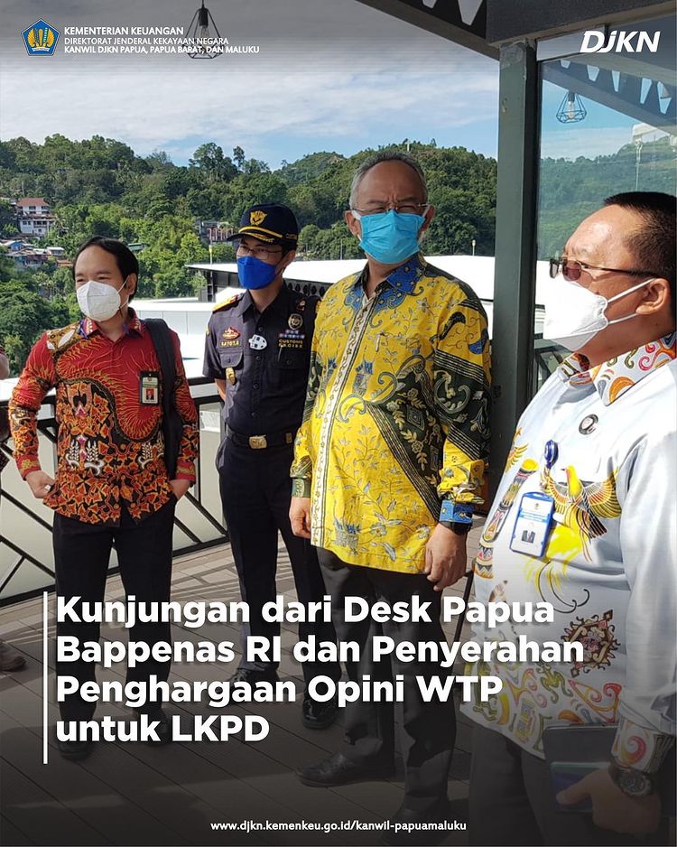 Kunjungan Desk Papua Kementerian PPN/Bappenas RI serta Penyerahan Penghargaan Opini WTP atas LKPD Tahun 2020 Lingkup Provinsi Papua