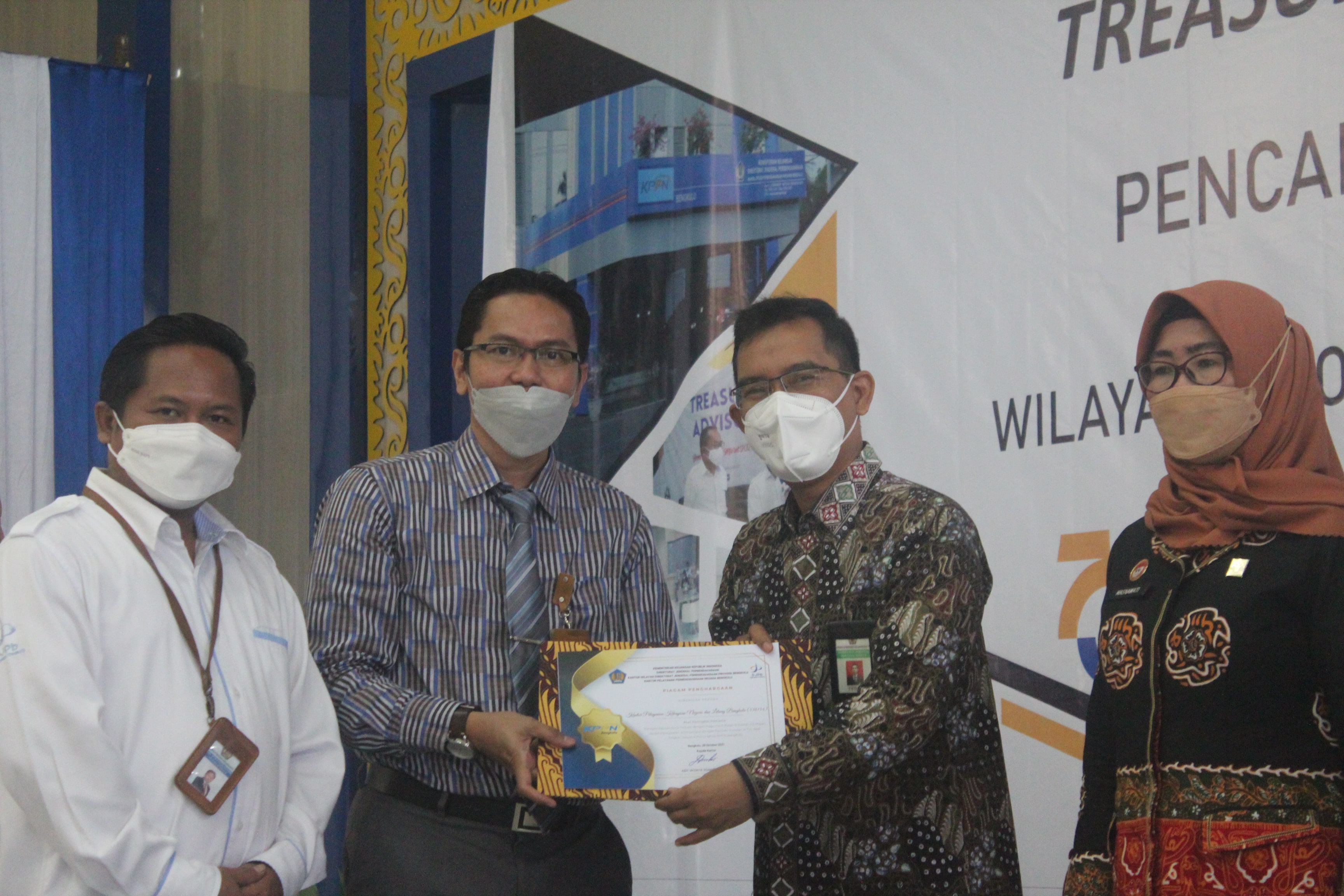 KPKNL Bengkulu Raih Peringkat 1 Kategori Nilai IKPA Tertinggi pada Treasury Advisor Tahun 2021