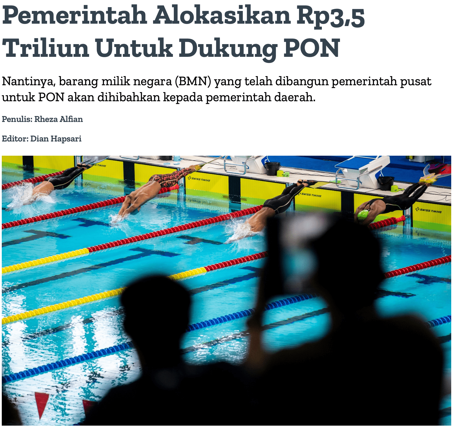 Pemerintah Alokasikan Rp3,5 Triliun Untuk Dukung PON