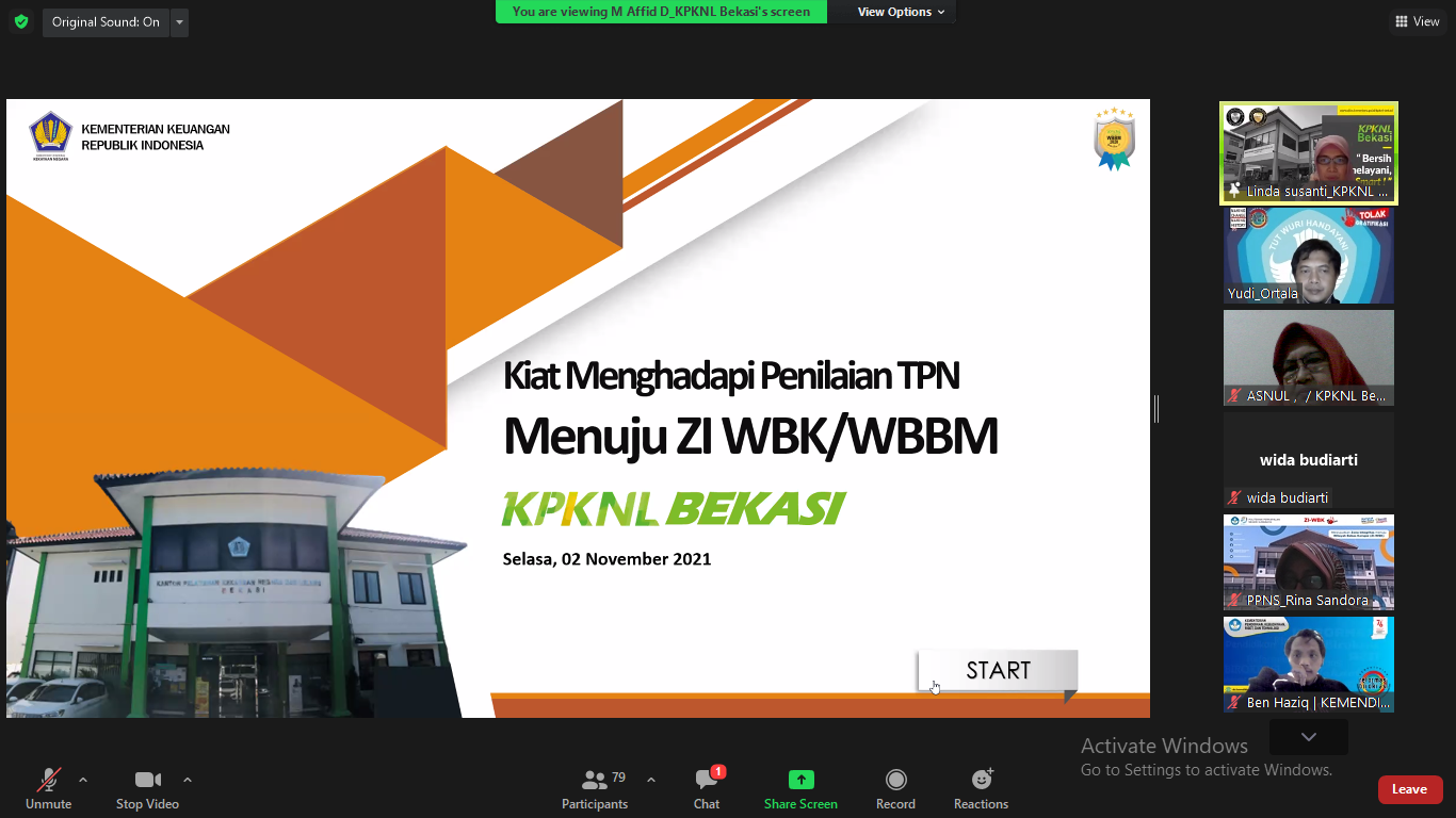 KPKNL Bekasi kembali berbagi pengalaman dan sharing Season menghadapi TPN Kemanpan RB