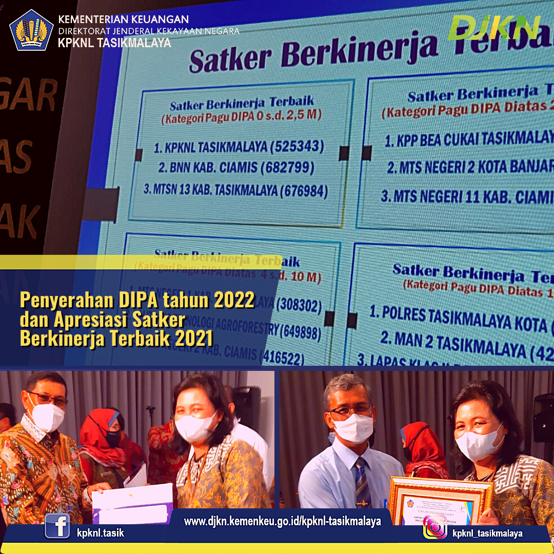 Hattrick! KPKNL Tasikmalaya Raih Penghargaan Satker Berkinerja Terbaik Pengelolaan DIPA Tiga Tahun Berturut-turut