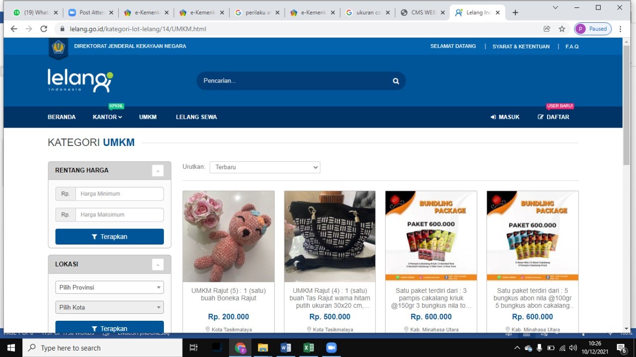 Analisis Sisi Ekonomi Lelang Untuk Menyusun Strategi Peningkatan Lelang Produk UMKM
