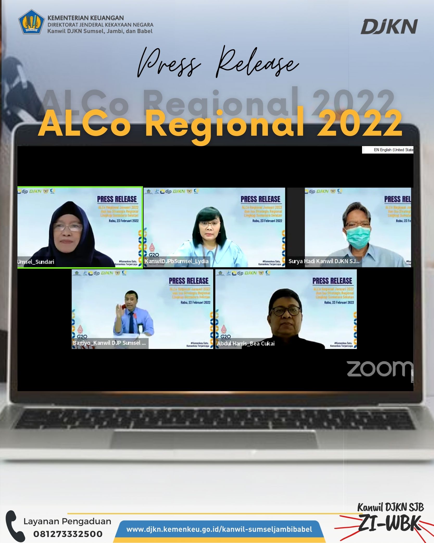 Press Conference ALCo Regional Januari 2022, Kakanwil DJKN SJB Sampaikan Capaian PNBP BMN dan Lelang