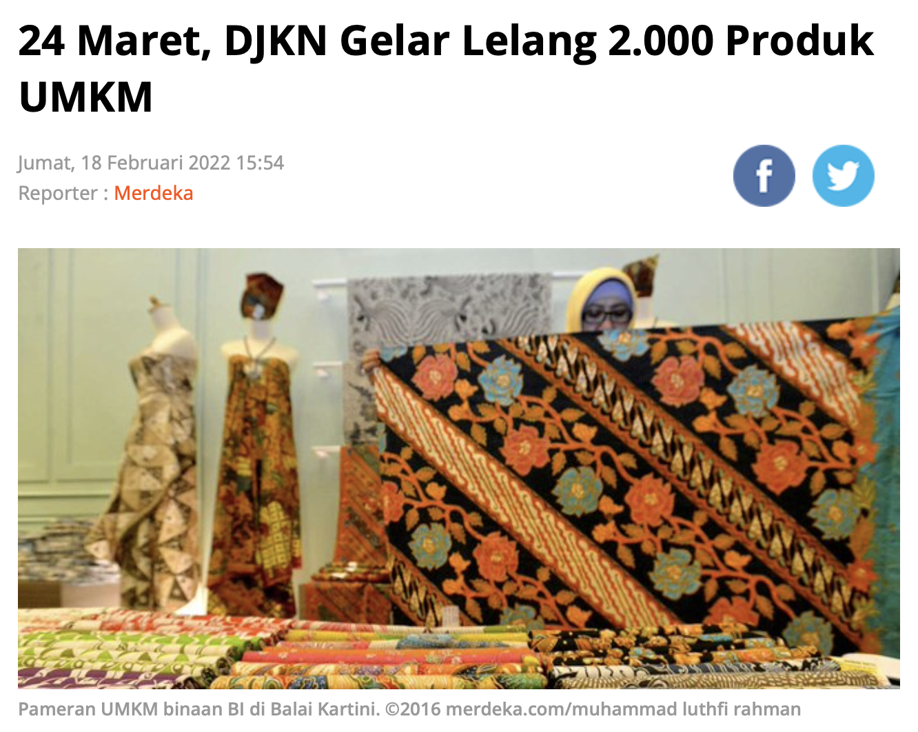 24 Maret, DJKN Gelar Lelang 2.000 Produk UMKM