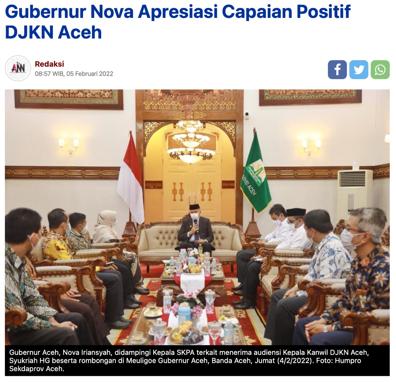 Gubernur Nova Apresiasi Capaian Positif DJKN Aceh