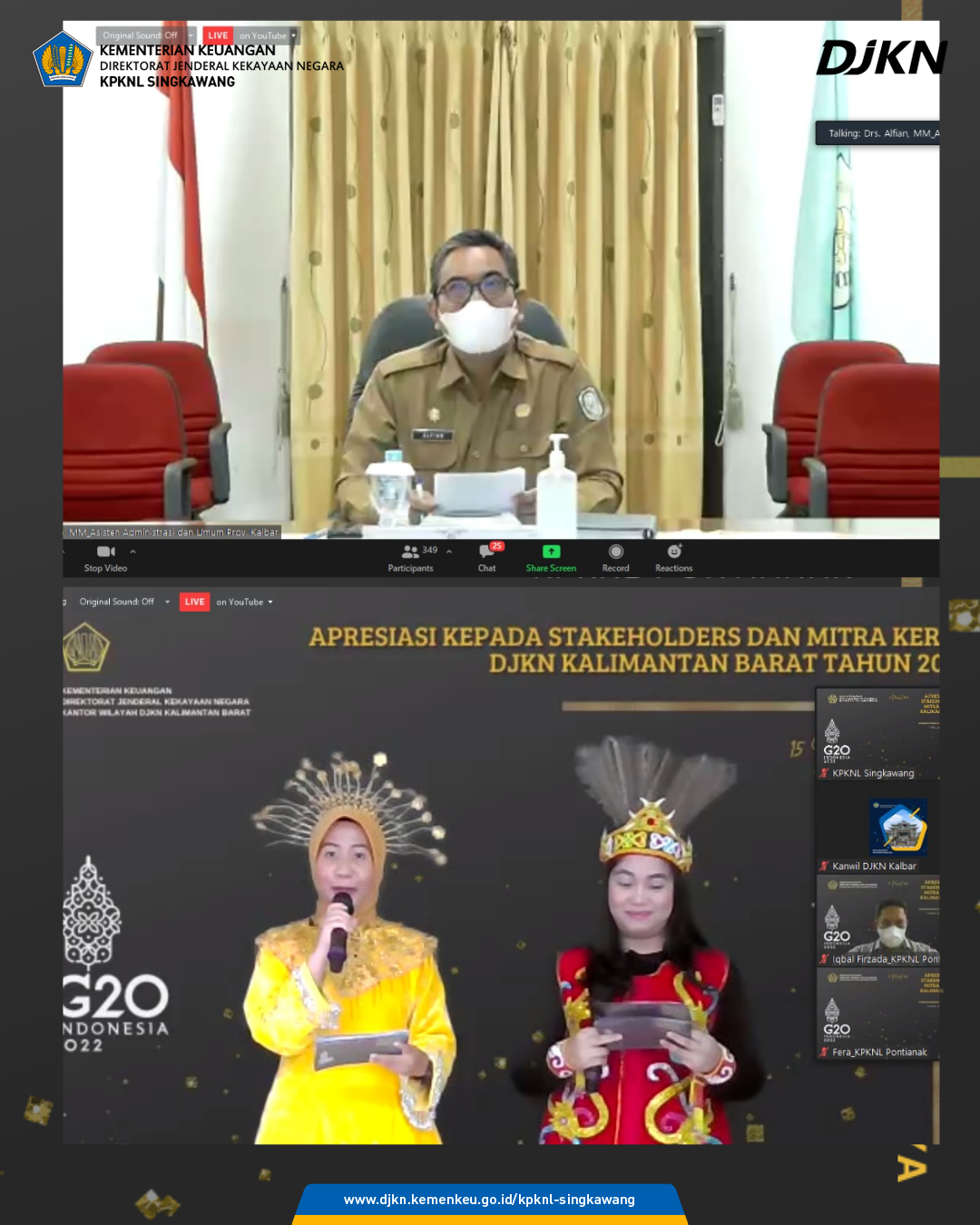Penyerahan Apresiasi Kepada Stakeholders dan Mitra Kerja DJKN Kalimantan Barat Tahun 2021