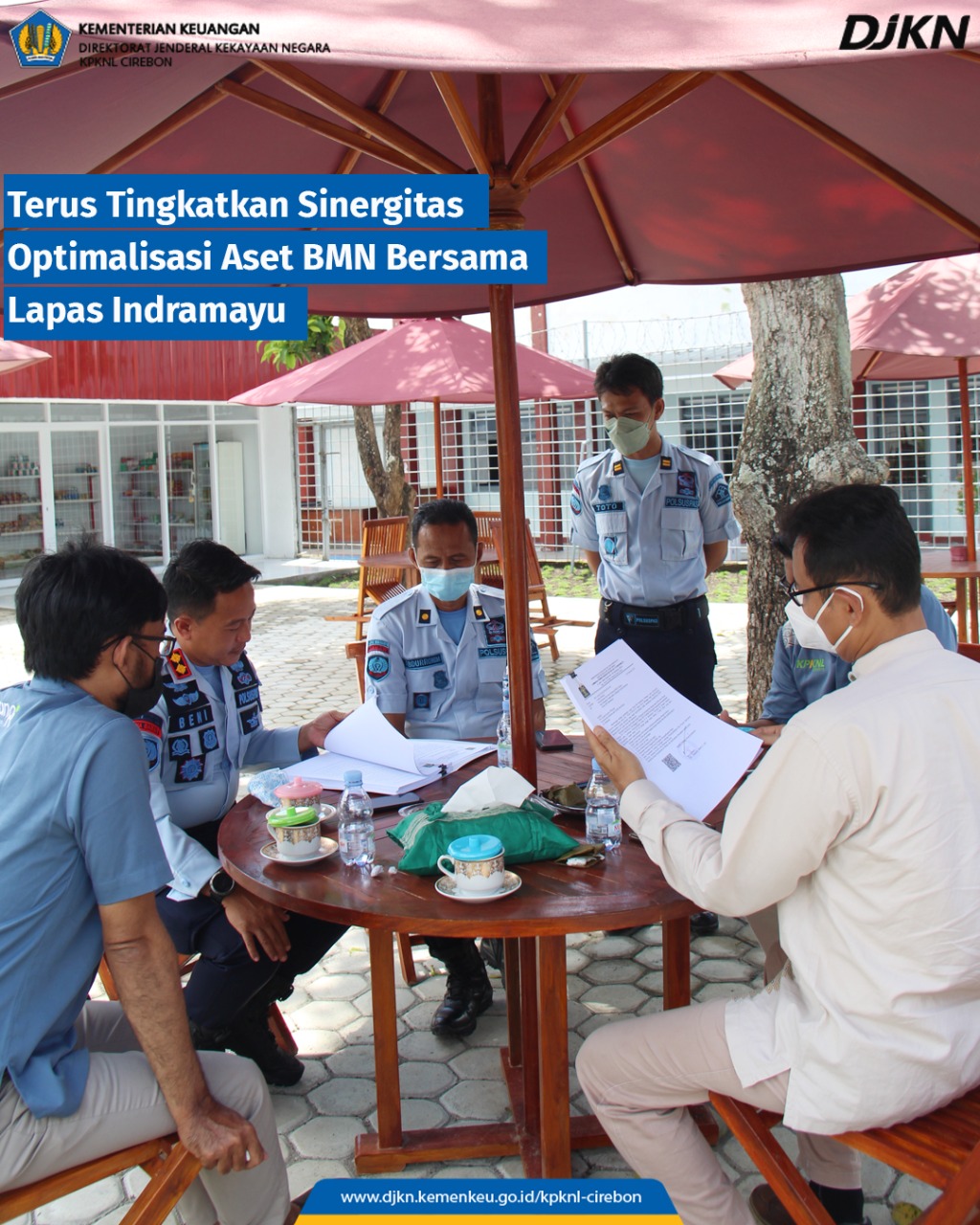 Dibawah Payung Tenda, KPKNL Cirebon Lakukan Koordinasi BMN Dengan Lapas Indramayu