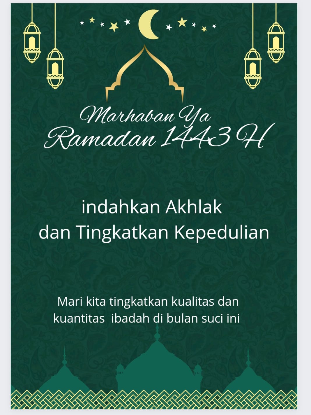 Bulan Ramadhan Tingkatkan Akhlak dan Kepedulian
