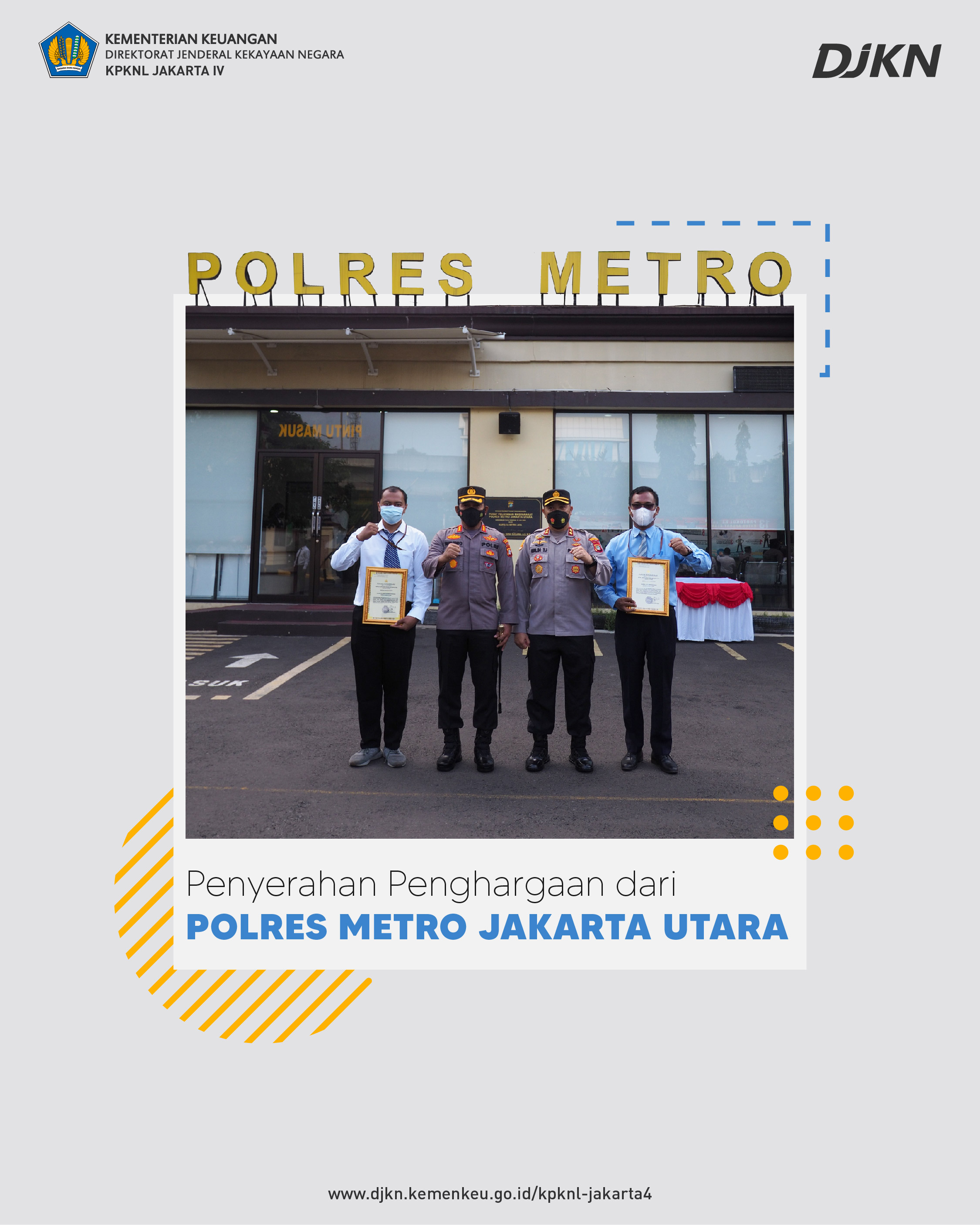 KPKNL Jakarta IV Menerima Penghargaan dari Polres Metro Jakarta Utara