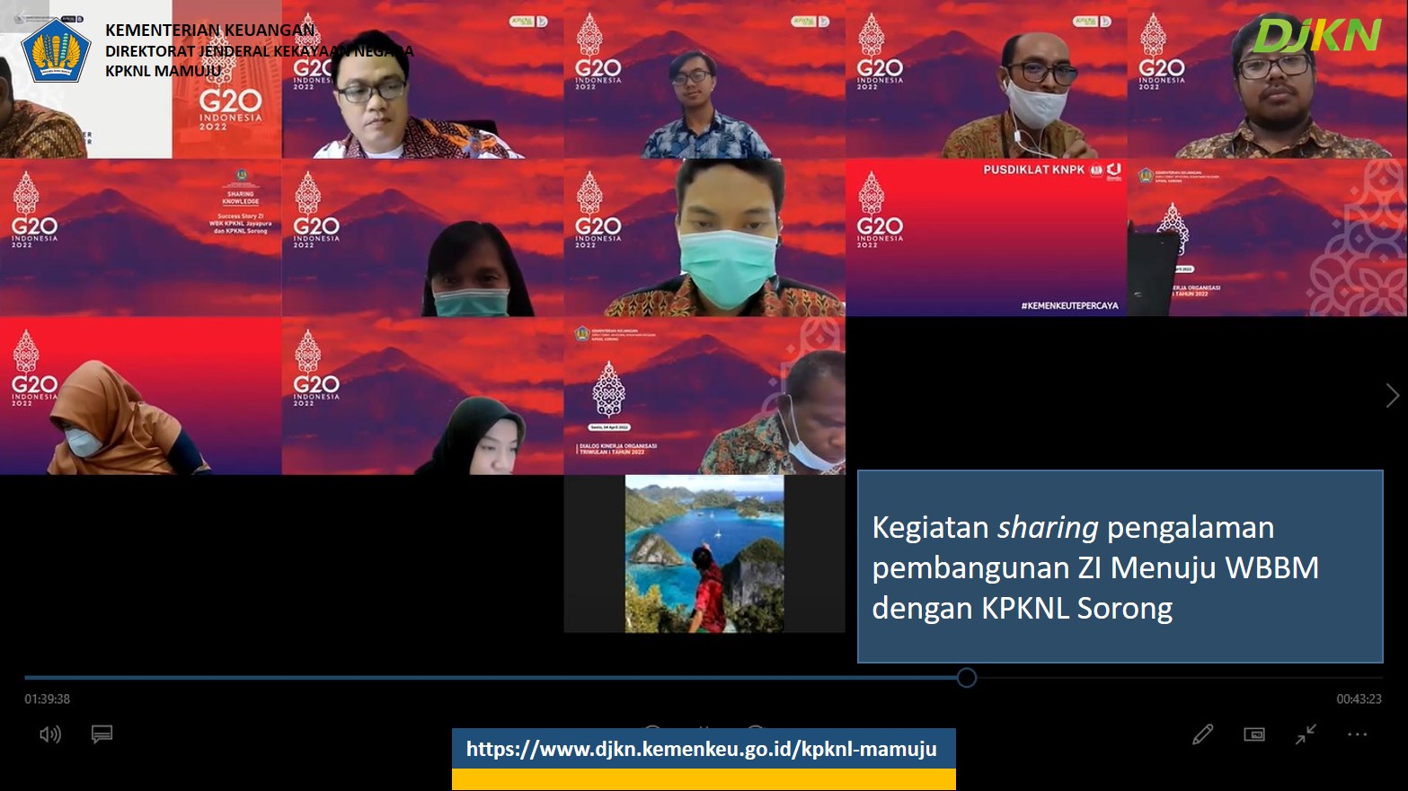 Dukung KPKNL Ternate dan KPKNL Sorong Raih ZI Menuju WBBM, KPKNL Mamuju Lakukan Sharing Pengalaman