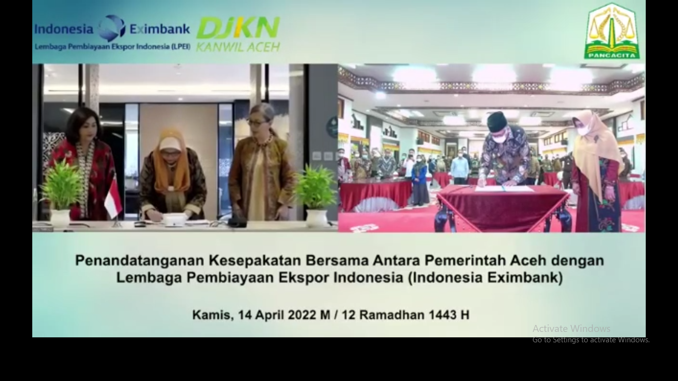 Dukung UMKM Siap Ekspor, DJKN-LPEI Jalin Kerja Sama dengan Pemerintah Aceh