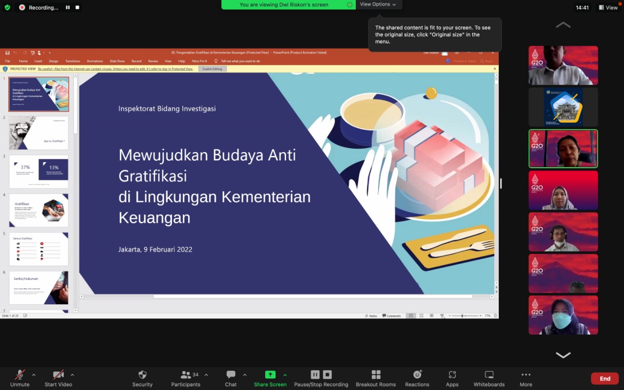 Mewujudkan Budaya Anti Gratifikasi; Menyamakan Mindset SDM Kanwil DJKN Kalimantan Barat