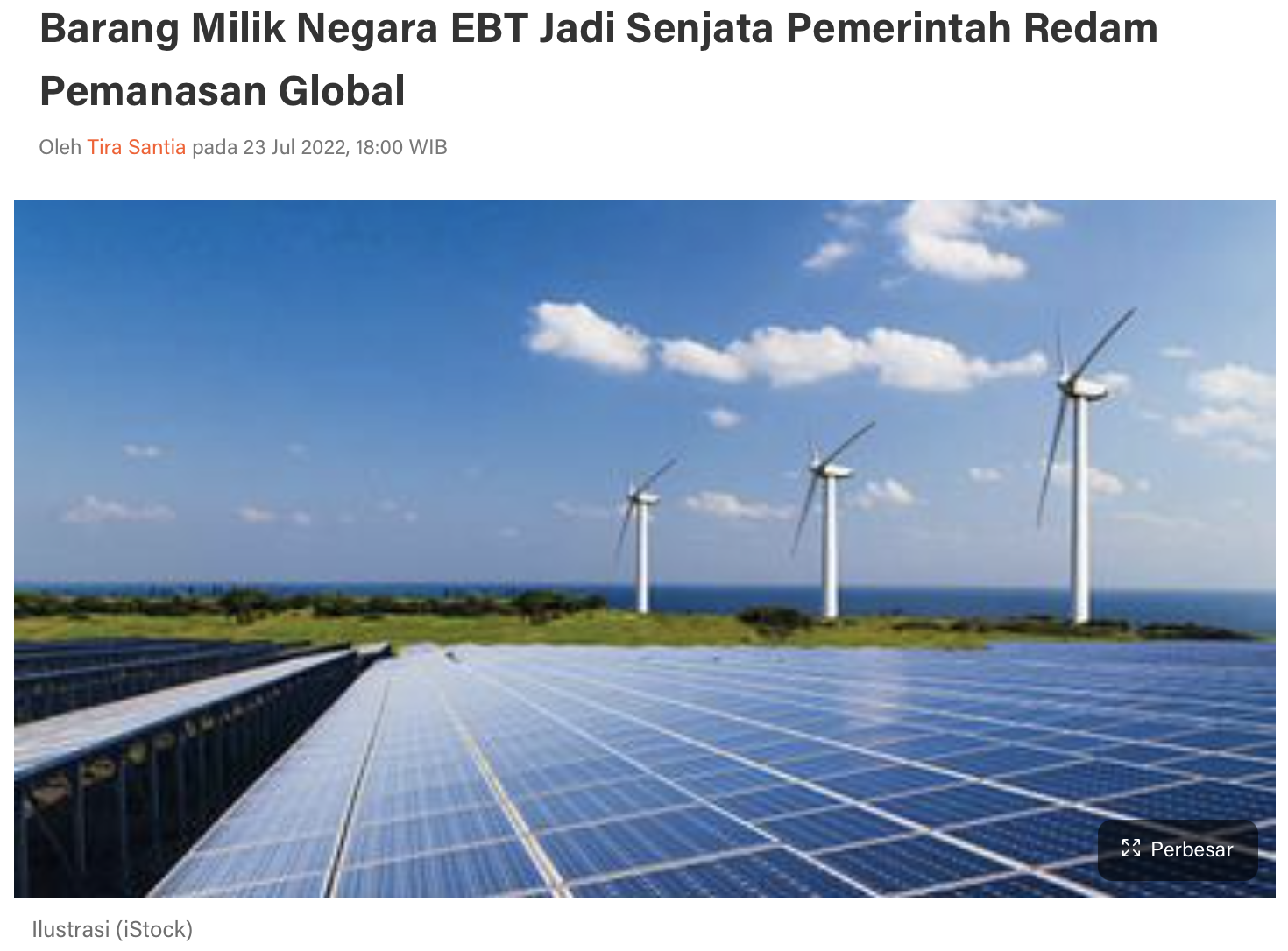 Barang Milik Negara EBT Jadi Senjata Pemerintah Redam Pemanasan Global