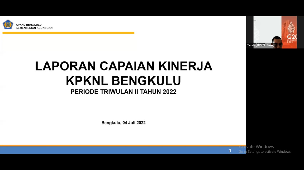 Apresiasi dan Dukungan Kepala KPKNL Bengkulu pada Pelaksanaan DKO Semester I Tahun 2022