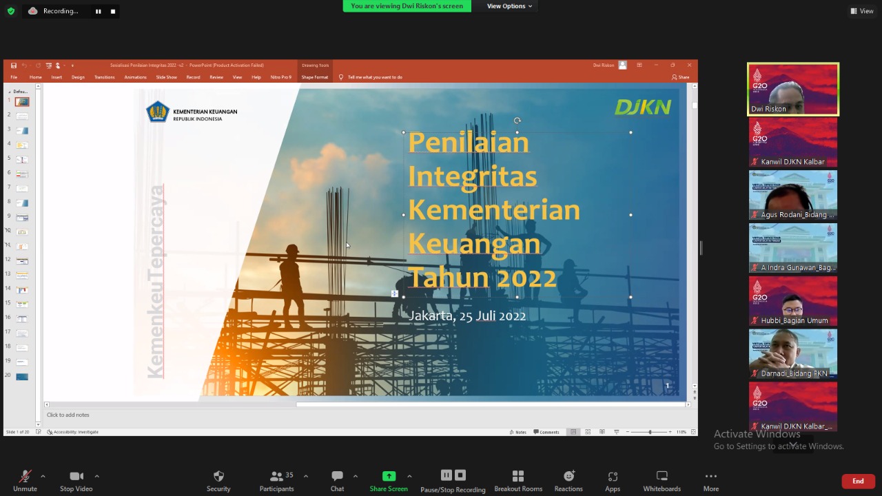 Survei Integritas Kementerian Keuangan Cerminan Integritas  Pegawai Kemenkeu