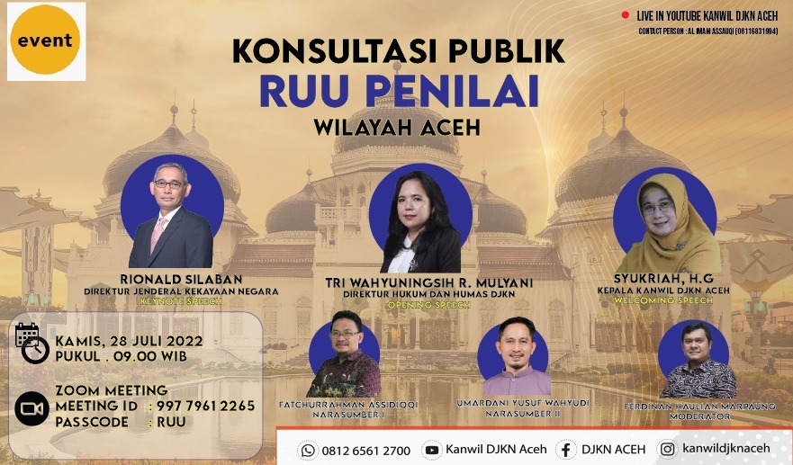 Konsultasi Publik RUU Penilai Lingkup Kanwil DJKN Wilayah Aceh